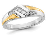 Men's 14K White Gold Diamond Wedding Band Ring 1/4 Carat (ctw H-I, I2-I3)